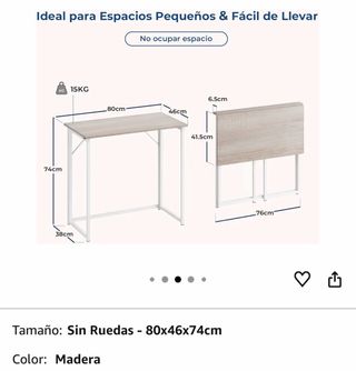 Mesa de estudio plegable madera y metal