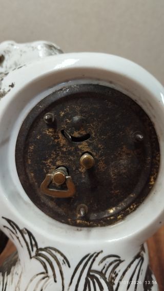 Reloj antiguo Sobremesa elefante porcelana