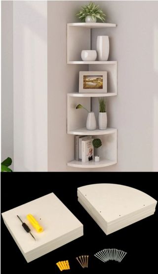 Mensola angolare 5 ripiani bianca