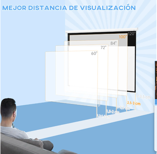 HOMCOM Pantalla Proyección Manual 100