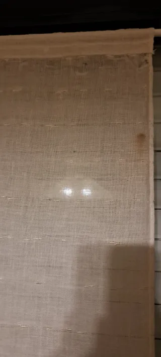 Pareja visillos vintage lino beige