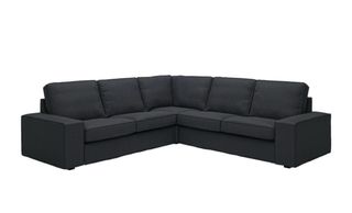 Sofá esquinero gris antracita de tela. 257cmx257cm