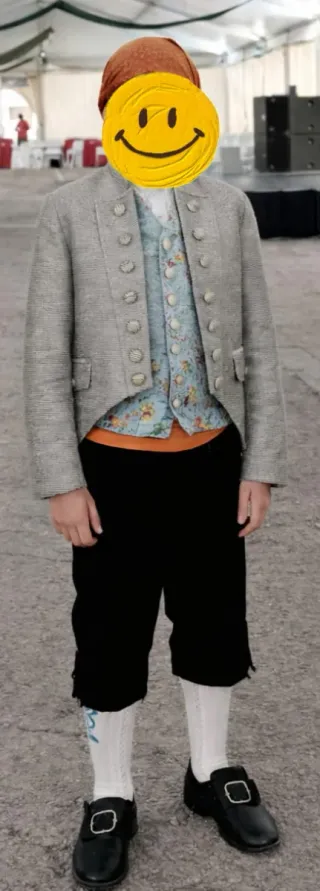 Pantalón de fallero Torrentí niño,Talla 34 Negro.