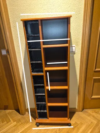 Estantería CD Madera Marrón con Ruedas