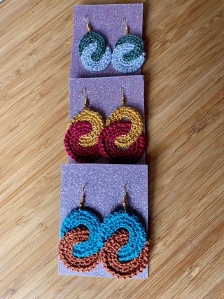 Pendientes crochet hechos a mano /2