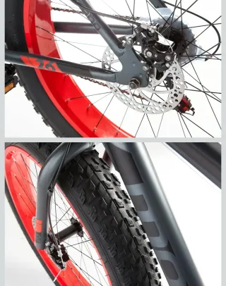 Bicicleta Moma Fat Bike Gris y Roja