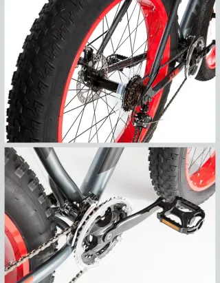 Bicicleta Moma Fat Bike Gris y Roja