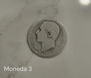 Moneda Alfonso XII 1883 Plata
