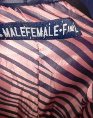 Piumino donna 3/4 blu e rosa