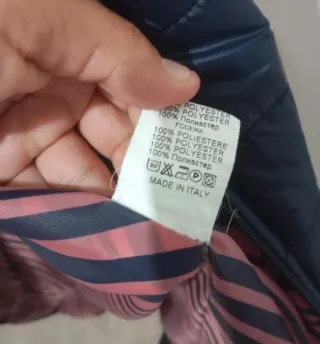 Piumino donna 3/4 blu e rosa