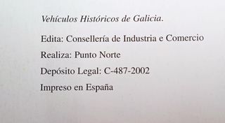Libro sobre vehículos históricos de Galicia