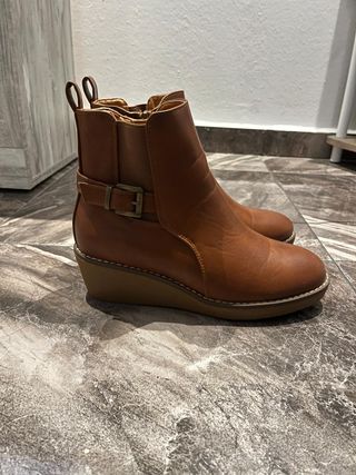 Botines Cuña Marrón T38 - ¡UN SOLO USO!