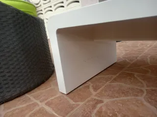 Mesa baja decorativa blanco lacado salón/jardín