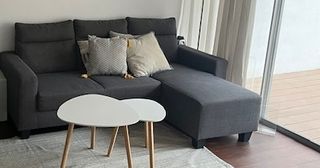 Sofá 3 plazas con chaise longue gris