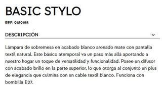 Lámpara de mesa blanca