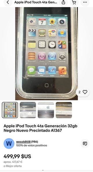iPod Touch 4 32GB Negro Caja Colección Estreno