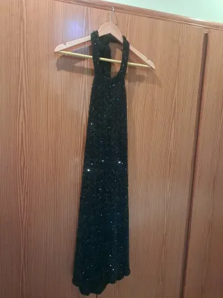 Vestido fiesta lentejuelas negro