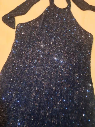 Vestido fiesta lentejuelas negro