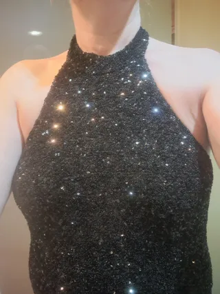 Vestido fiesta lentejuelas negro