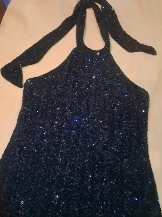 Vestido fiesta lentejuelas negro