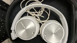 Cascos Sony Blancos y Plateados