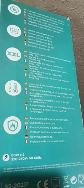 Manta Eléctrica Sogo Calienta Cama Beige