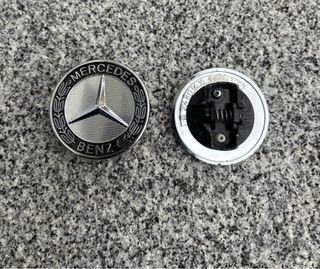 Emblema Mercedes Benz 57mm Negro Plata Nuevo