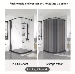Cortina Plegable Baño/Ducha Gris