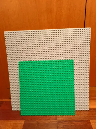 2 Bases de Lego Verde y Gris