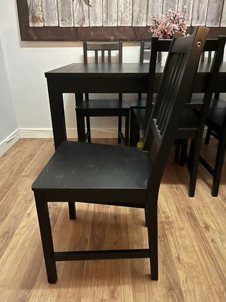 Mesa de comedor extensible negra