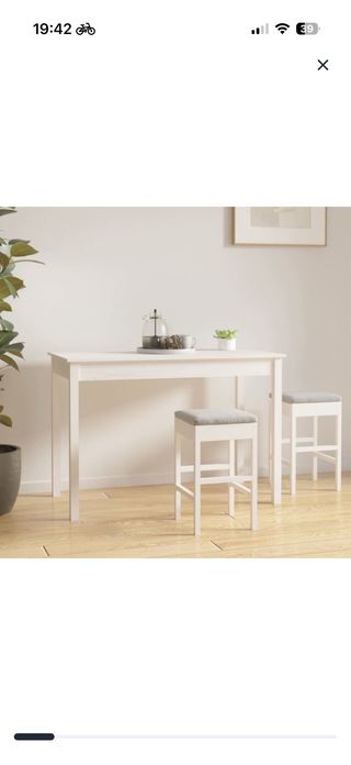 Mesa de comedor o cocina madera blanca