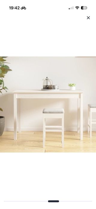 Mesa de comedor o cocina madera blanca
