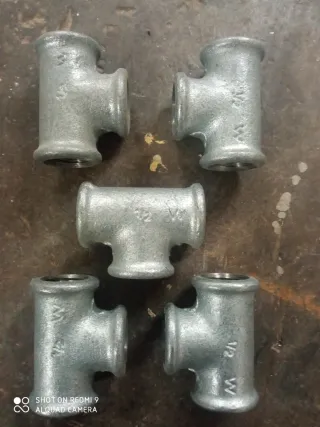 5 Tes Galvanizadas 1/2 Pulgada