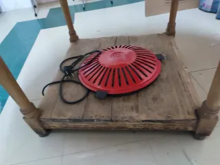 Mesa camilla con brasero eléctrico y cristal