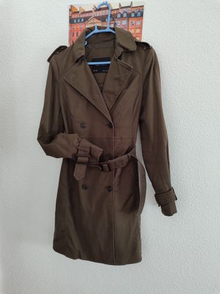 Gabardina Zara Talla M Verde Oliva