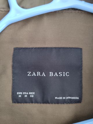 Gabardina Zara Talla M Verde Oliva