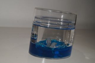 Saboneteira Transparente e Azul