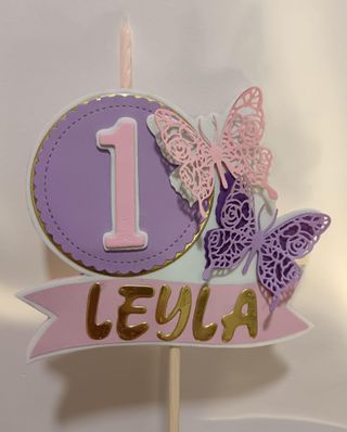 Corona y vela de mariposas