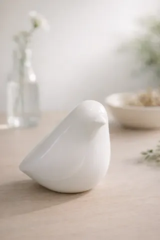 PÁJARO DECORATIVO DE CRISTAL OPALINO · MID CENTURY