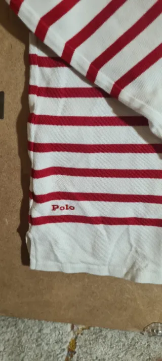 Jersey Rayas Ralph Lauren Rojo Blanco