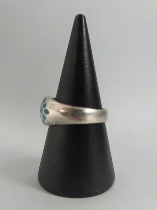 Anillo en Plata 925 con Detalles Azul Celeste