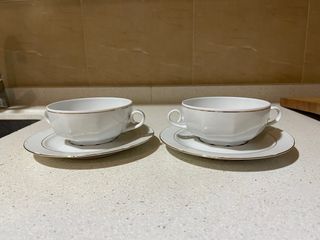 Juego 2 Tazas Consomé con plato Santa Clara