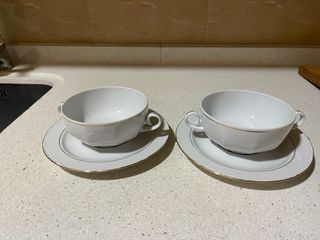 Juego 2 Tazas Consomé con plato Santa Clara