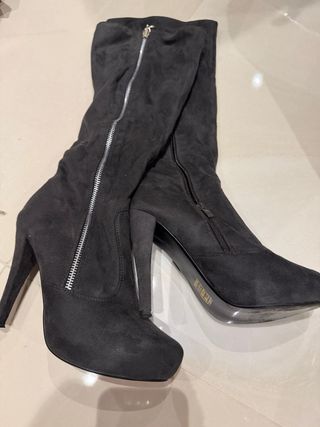 Botas altas ante gris tacón T39