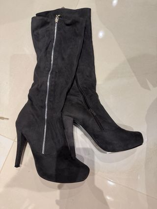 Botas altas ante gris tacón T39