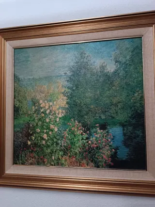 Cuadro de paisaje con marco dorado