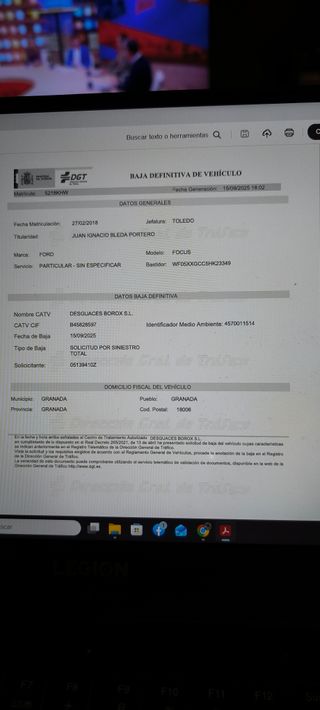 Rueda de repuesto Ford Focus.