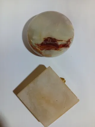 Coppia Ceneriere Vintage in pietra e metallo