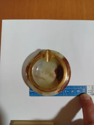 Coppia Ceneriere Vintage in pietra e metallo