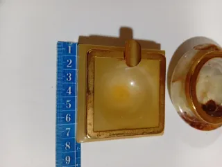 Coppia Ceneriere Vintage in pietra e metallo